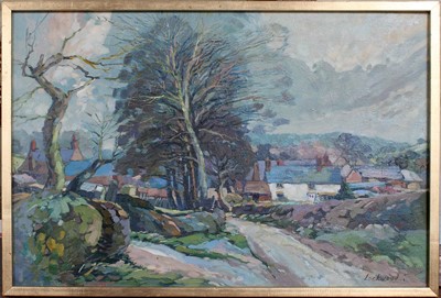 Lot 1004 - Peter Lockwood (1926-1996) Country lane with...