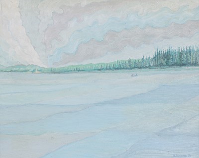 Lot 1004 - Peter Lockwood (1926-1996) Country lane with...