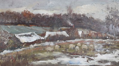 Lot 1004 - Peter Lockwood (1926-1996) Country lane with...