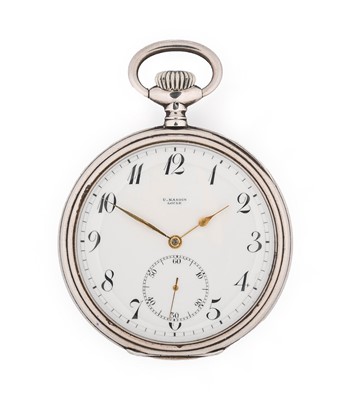 Lot 2471 - Ulysse Nardin: A Silver Open Faced Pocket...