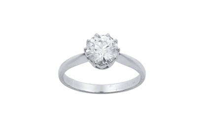 Lot 2340 - An 18 Carat White Gold Diamond Solitaire Ring...