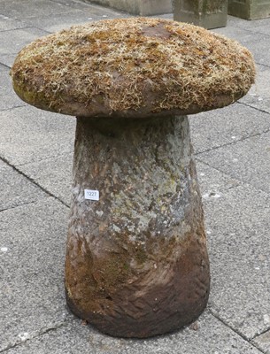 Lot 1227 - A Small Weathered Staddle Stone, on tapered...