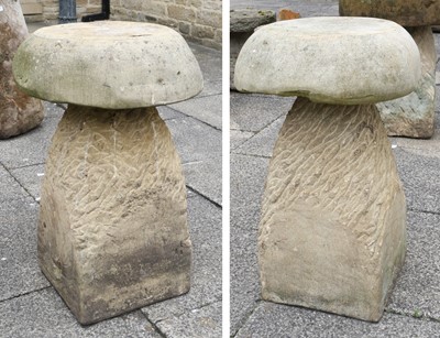 Lot 1226 - A Small Weathered Staddle Stone, on tapered...