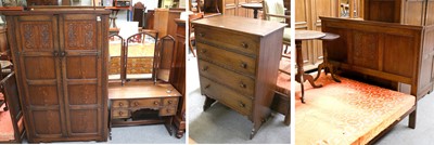 Lot 1273 - A 1920s Oak Four Piece Bedroom Suite...