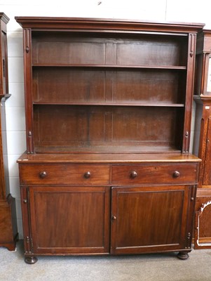 Lot 1223 - A Victorian Mahogany Dresser, moulded cornice...