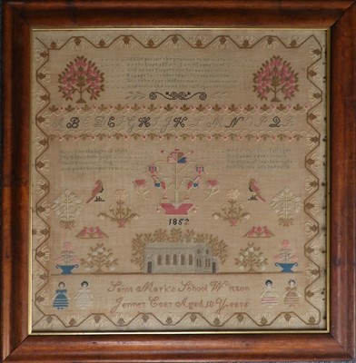 Lot 88 - An Alphabet Sampler, worked by Jennet Coer,...