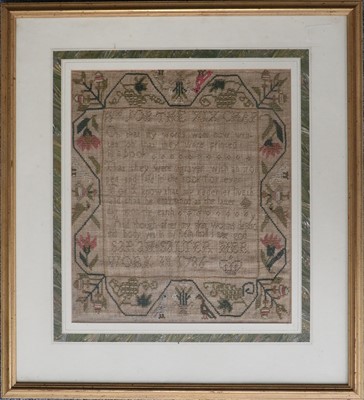 Lot 176 - A Sampler, worked by Sarah Salter, dated 1786,...