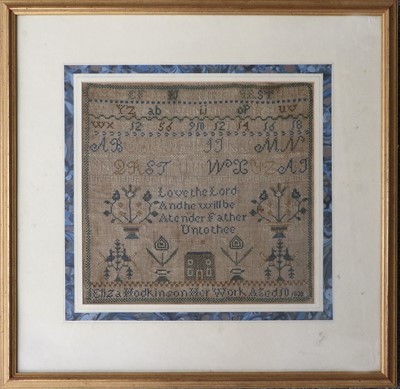 Lot 177 - An Alphabet Sampler, worked by Eliza Hodkinson,...