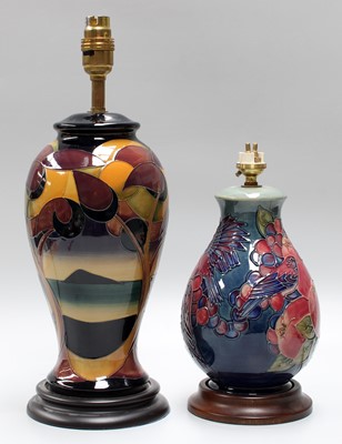 Lot 166 - A Moorcroft Table Lamp, in the ''Finches...