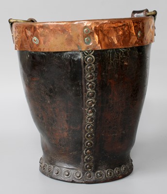 Lot 160 - An Early 19th Century Copper Mounted Leather...