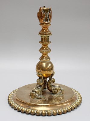 Lot 158 - A Georgian Brass Candlestick, with three...