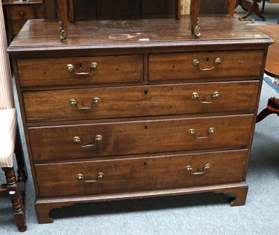 Lot 1226 - A George III Oak Straight Front Four Height...