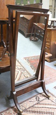 Lot 1218 - A 19th Century Mahogany Cheval Mirror, the...