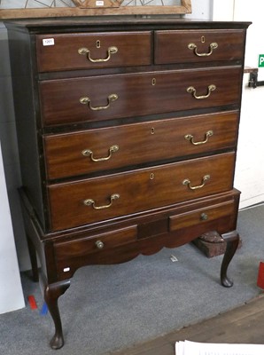 Lot 1261 - A Mahogany Chest on Stand, composed of 18th...