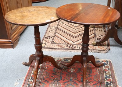 Lot 1315 - A George III Oak Tripod Table, with turned...