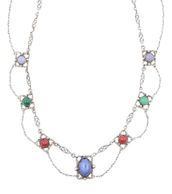 Lot 2031 - An Arts and Crafts Chalcedony Necklace the...