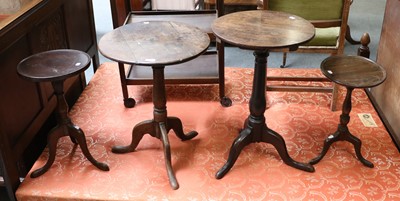 Lot 1272 - An 18th Century Oak Tripod Table, another...