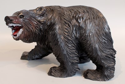 Lot 276 - A Black Forest Style Carved Bear, modelled...