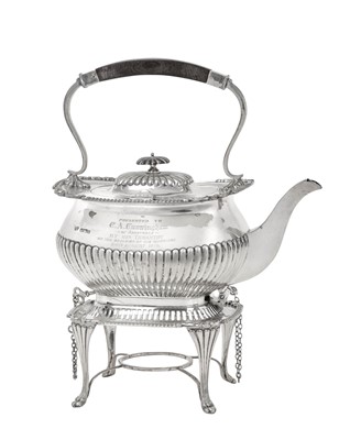 Lot 2358 - An Edward VII Silver Kettle and Stand