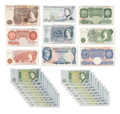 Lot 443 - Assorted Bank of England Notes, including;...