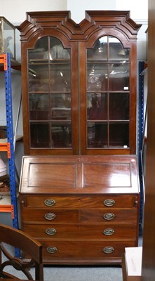 Lot 1347 - A 19th Century Mahogany Bureau Bookcase, the...