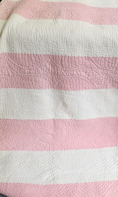 Lot 1103 - Late 19th Century Pink and White Cotton Stripy...