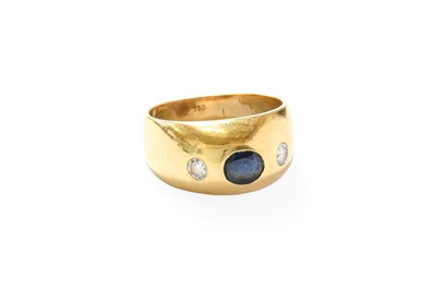 Lot 274 - A Sapphire and Diamond Three Stone Ring, the...