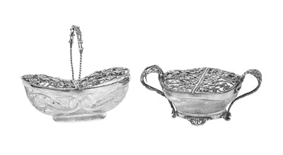 Lot 2354 - Two Edward VII Silver-Mounted Engraved-Glass Dishes