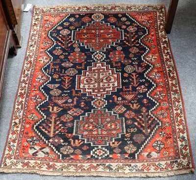 Lot 1203 - Kashgai Rug, the indigo field of tribal and...