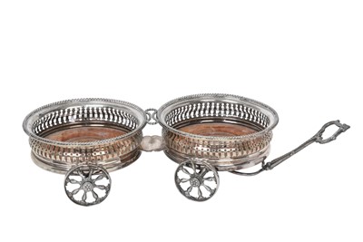 Lot 2305 - A Victorian Silver Plate Double Wine-Trolley