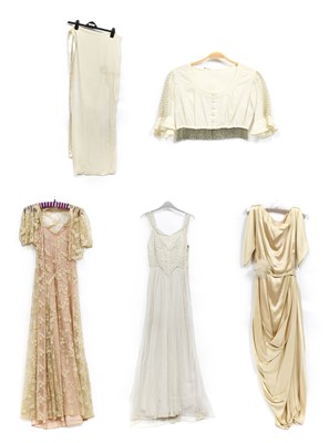 Lot 2137 - Circa 1930s Style Cream Silk Draped 'Grecian'...