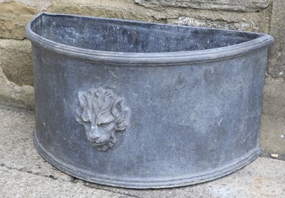 Lot 1229A - A Lead Demi-Lune Planter, 60cm by 30cm by 30cm