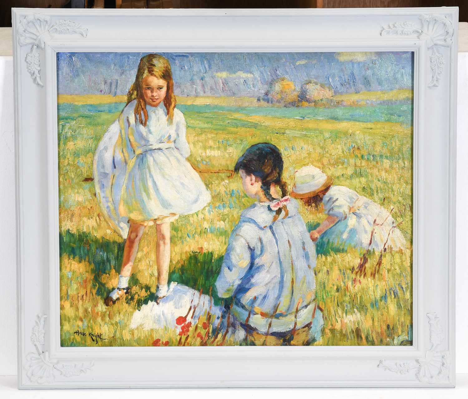 Anne Knight (21st Century) Three girls playing in the