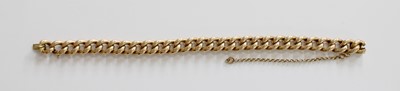 Lot 245 - A Curb Link Bracelet, tongue stamped '15',...