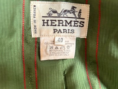 Lot 1012 - Hermès Paris Green Checked Jacket, of tailored...