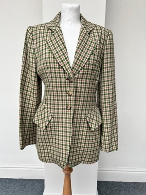 Lot 1012 - Hermès Paris Green Checked Jacket, of tailored...