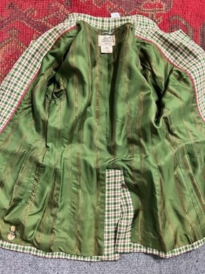 Lot 1012 - Hermès Paris Green Checked Jacket, of tailored...