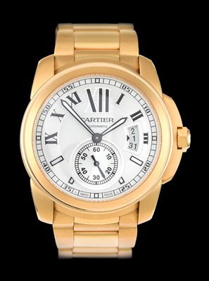 Lot 2113 - Cartier: An 18 Carat Rose Gold Automatic...