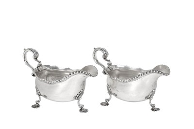 Lot 2212 - A Pair of George III Silver Sauceboats