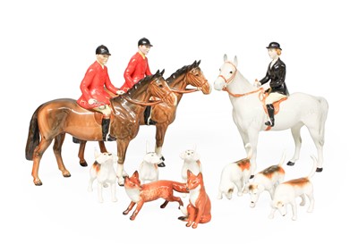 Lot 2198 - Beswick Hunting Group, comprising: two...