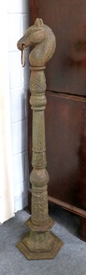 Lot 1263 - A Cast Iron Post, with horses head and ring,...