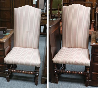 Lot 1339 - A Pair of Victorian High Backed Side Chairs,...