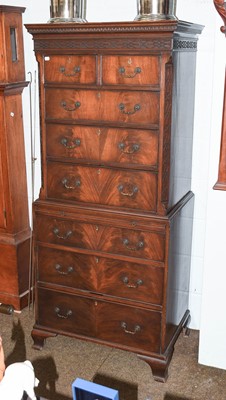 Lot 1238 - A Chippendale Style Mahogany Chest-On-Chest,...