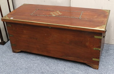 Lot 1357 - A Brass Mounted and Studded Elm Blanket Box,...