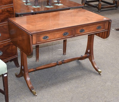 Lot 1217 - A Reproduction Mahogany Two Drawer Sofa Table,...