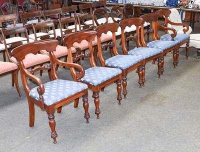 Lot 1264 - A Set of Six Mahogany William IV Dining Chairs,...