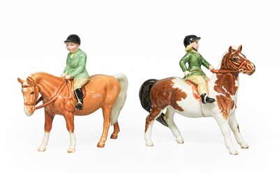 Lot 2197 - Beswick Girl on Pony, model No.1499, skewbald...