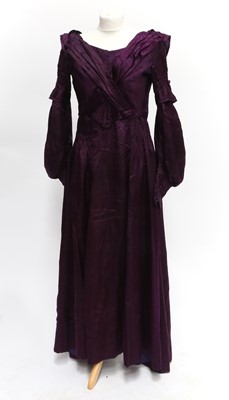 Lot 2241 - Mid 19th Century Purple Silk Dress with...