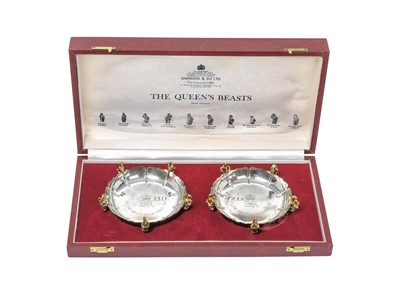 Lot 2371 - A Pair of Elizabeth II Parcel-Gilt Silver Dishes