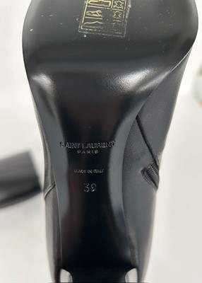 Lot 1038 - Pair of Black Leather Yves Saint Laurent Knee...